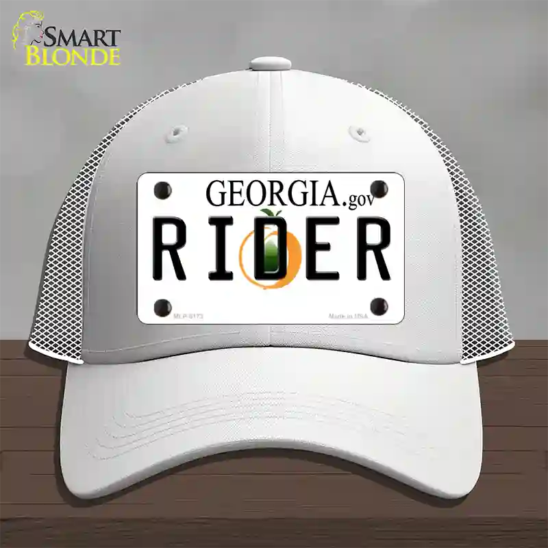 Rider Georgia Novelty License Plate Hat Mesh / White