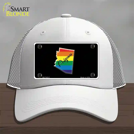 Arizona Rainbow Novelty License Plate Hat Mesh / White