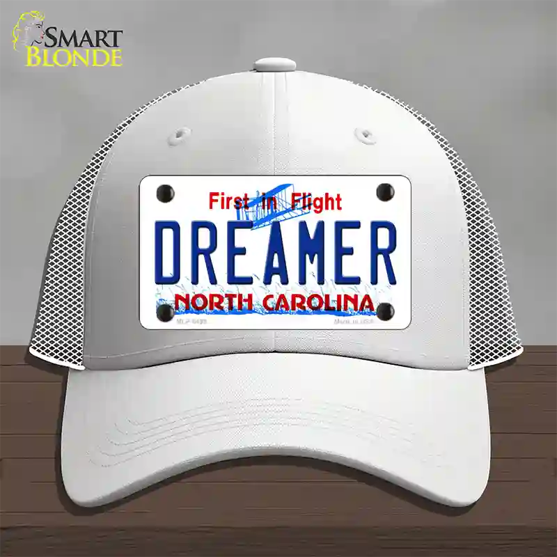 Dreamer North Carolina Novelty License Plate Hat Mesh / White