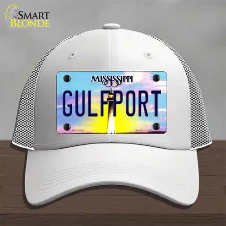 Gulfport Mississippi Novelty License Plate Hat Mesh / White