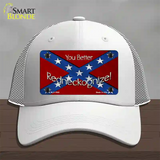 You Better Redneckognize Novelty License Plate Hat Mesh / White