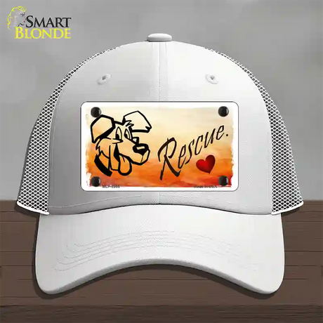 Rescue Dog Novelty License Plate Hat Mesh / White