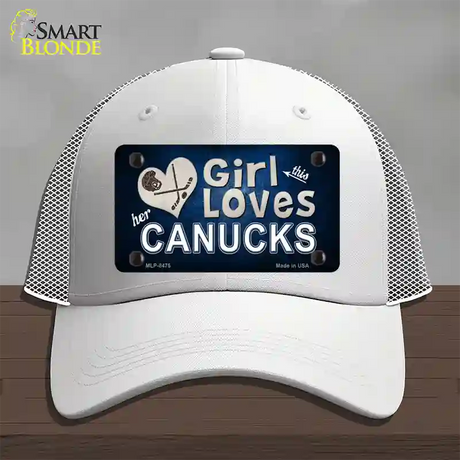 This Girl Loves Her Canucks Novelty License Plate Hat Mesh / White