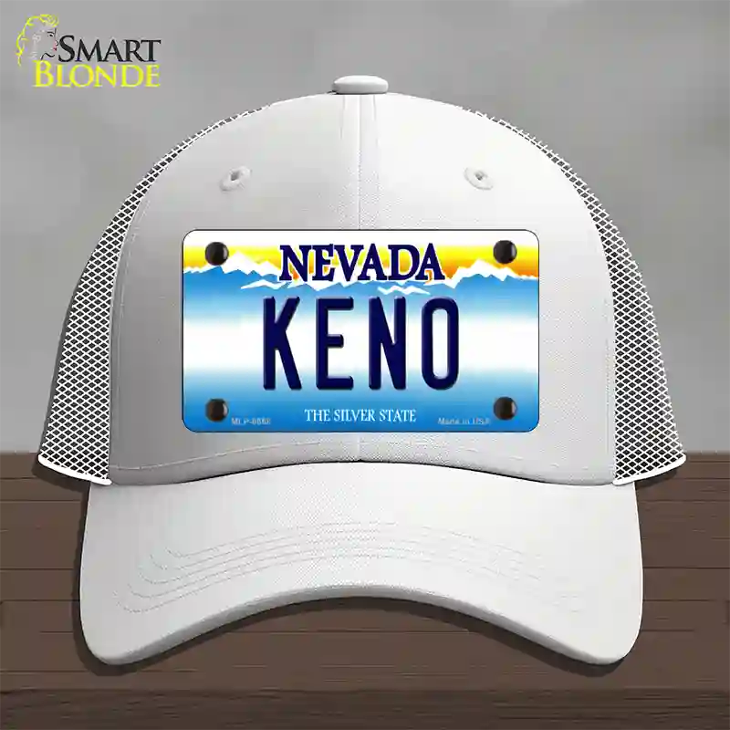Keno Nevada Novelty License Plate Hat Mesh / White