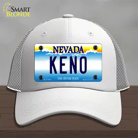 Keno Nevada Novelty License Plate Hat Mesh / White