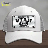 Property Of Utah Novelty License Plate Hat Mesh / White