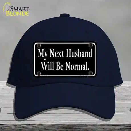 My Next Husband Novelty License Plate Hat Cotton / Navy