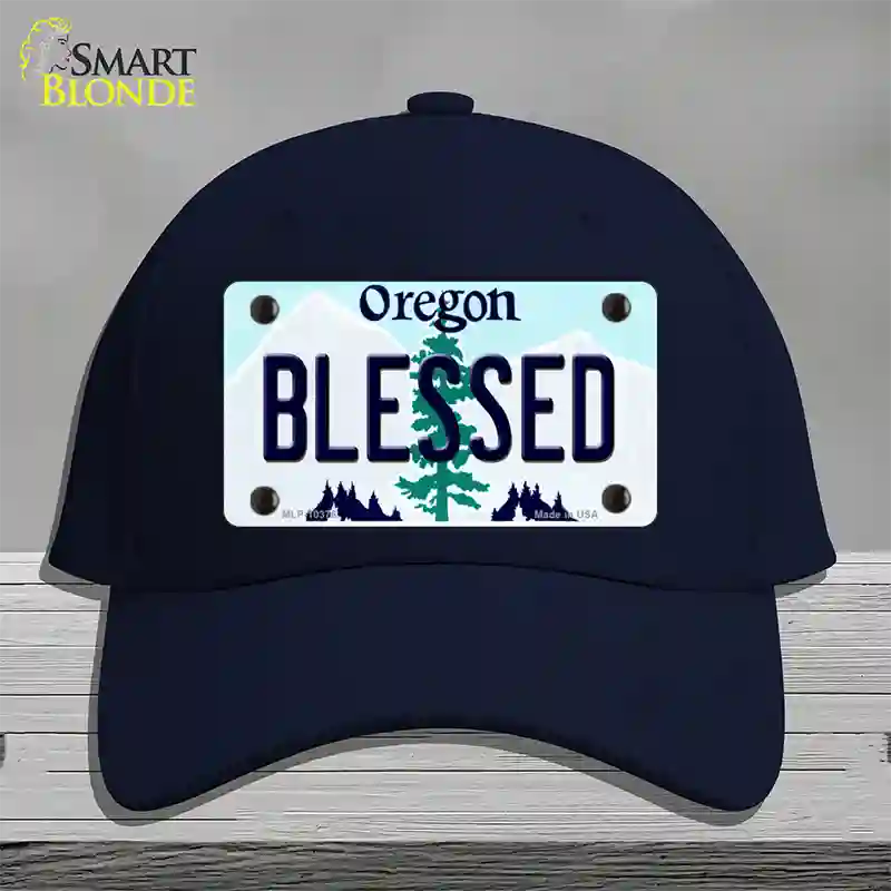 Blessed Oregon Novelty License Plate Hat Cotton / Navy