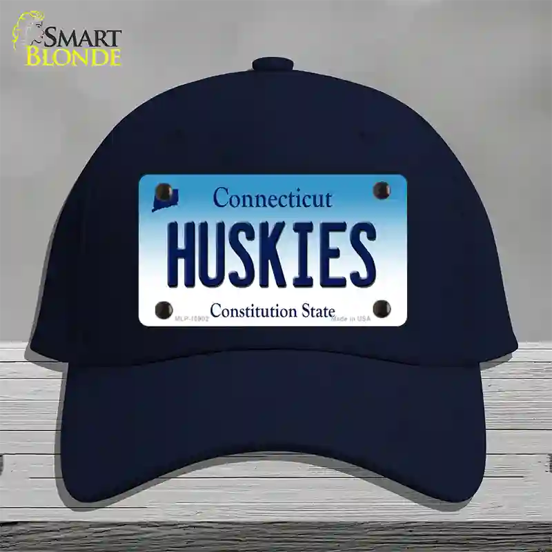 Huskies Connecticut Novelty License Plate Hat Cotton / Navy