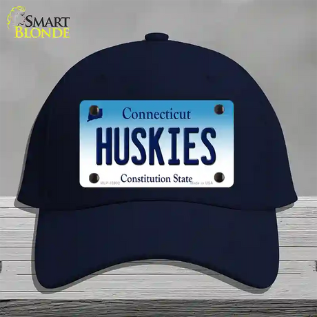 Huskies Connecticut Novelty License Plate Hat Cotton / Navy