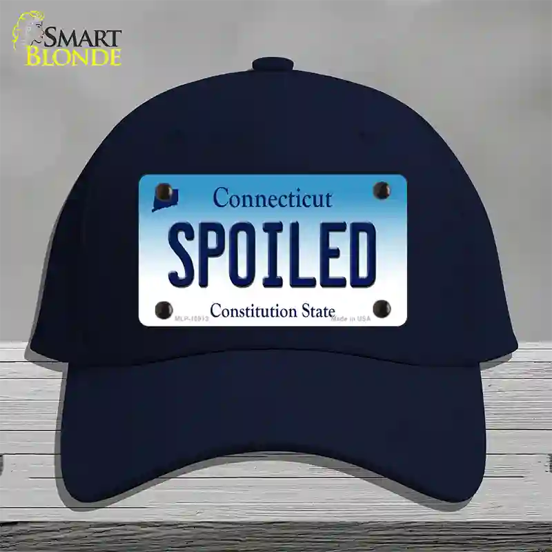 Spoiled Connecticut Novelty License Plate Hat Cotton / Navy