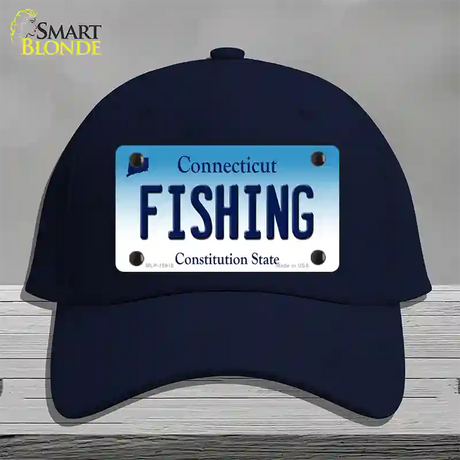 Fishing Connecticut Novelty License Plate Hat Cotton / Navy