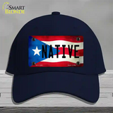Native Puerto Rico Flag Novelty License Plate Hat Cotton / Navy