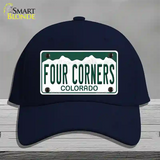 Four Corners Colorado Novelty License Plate Hat Cotton Navy