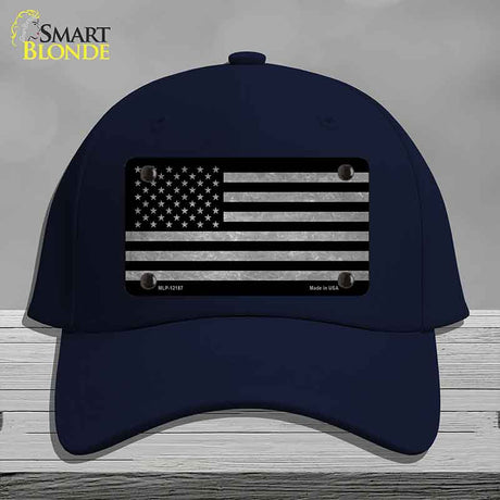 American Flag Black and Gray Novelty License Plate Hat Cotton Navy