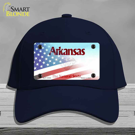Arkansas with American Flag Novelty License Plate Hat HAT-MLP-12332