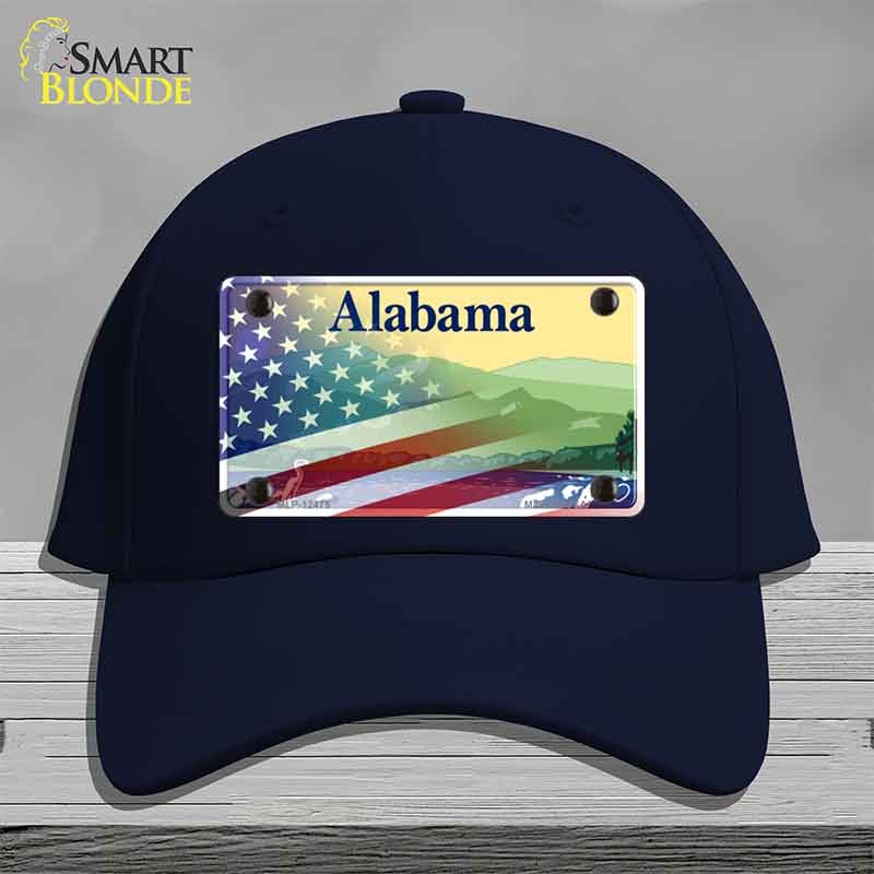 Alabama with American Flag Novelty License Plate Hat HAT-MLP-12475