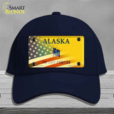 Alaska with American Flag Novelty License Plate Hat HAT-MLP-12477