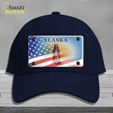 Alaska Bear with American Flag Novelty License Plate Hat HAT-MLP-12478