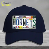 Hornets Strip Art Novelty License Plate Hat Tag Cotton Navy