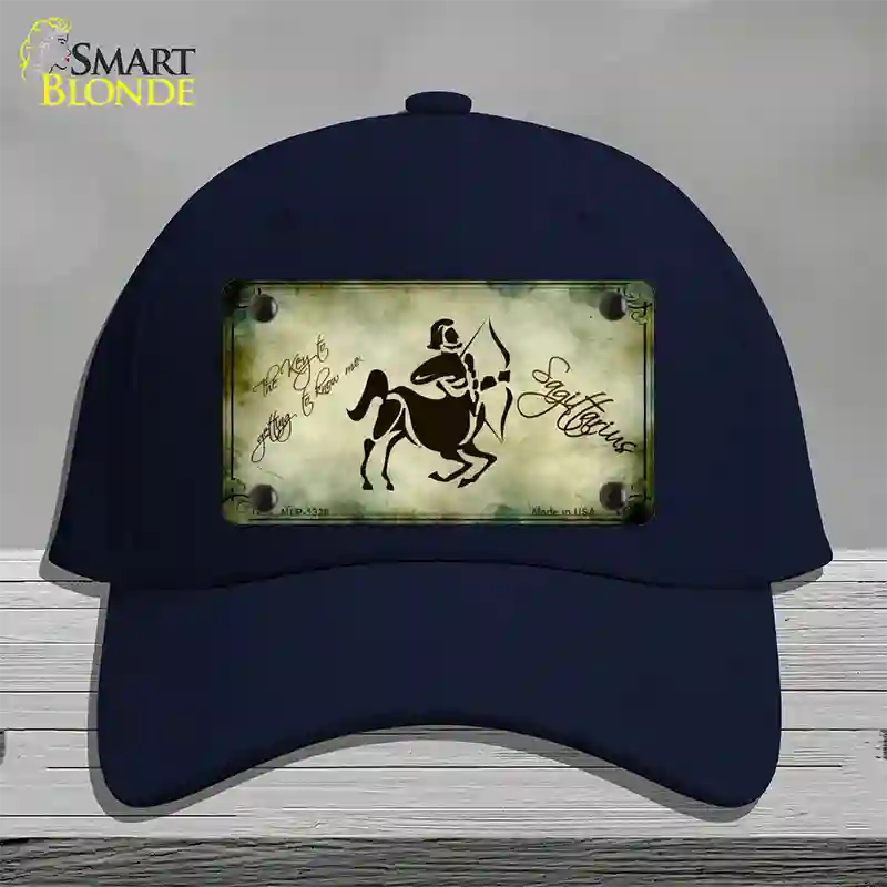 Sagittarius Zodiac Novelty License Plate Hat Cotton / Navy