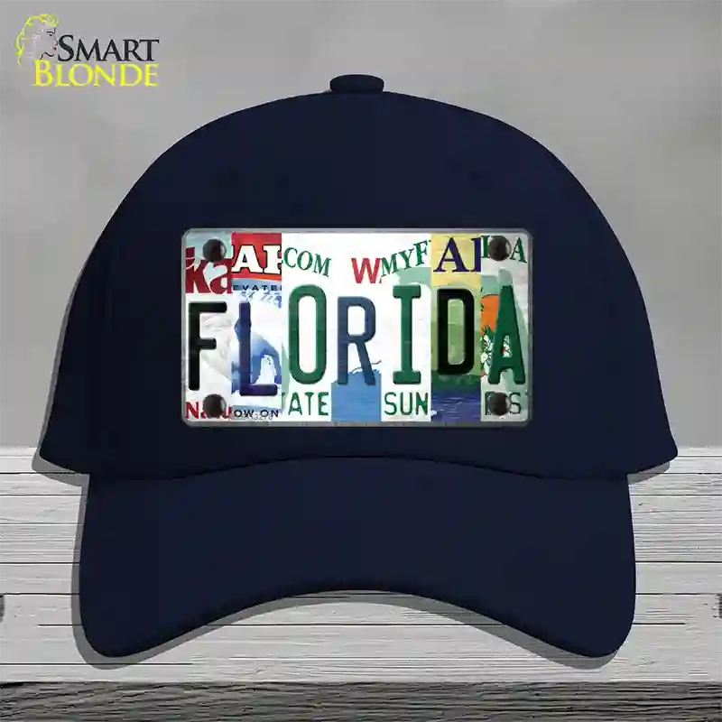 Florida Strip Art Novelty License Plate Hat Tag Cotton Navy