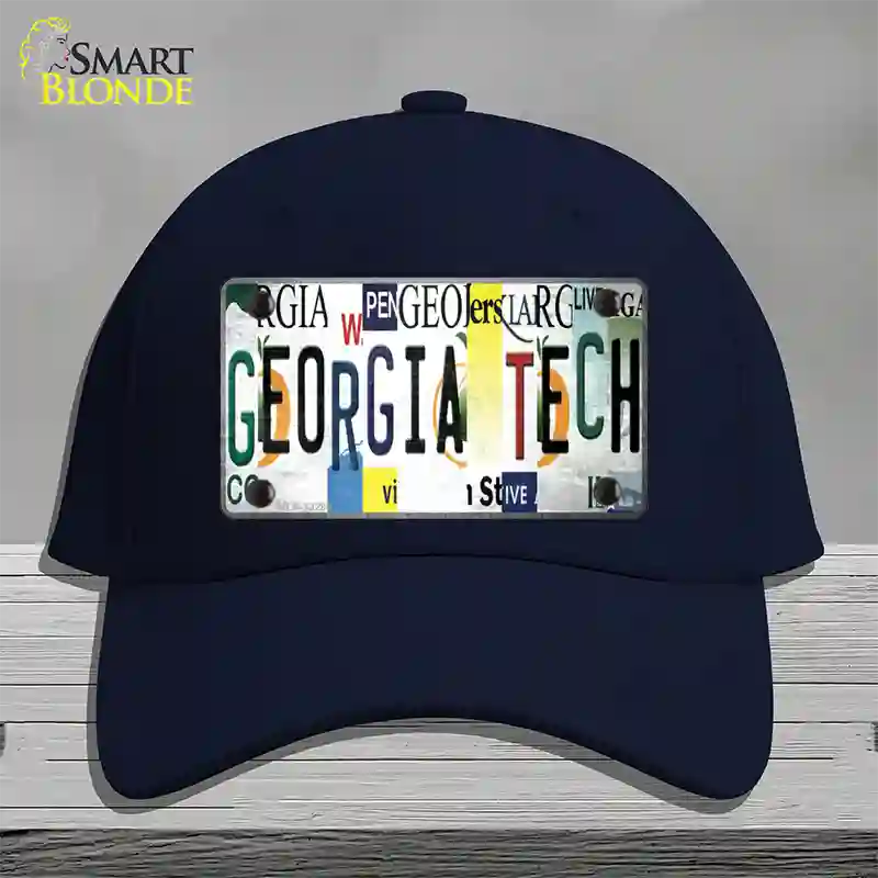 Georgia Tech Strip Art Novelty License Plate Hat Tag Cotton Navy