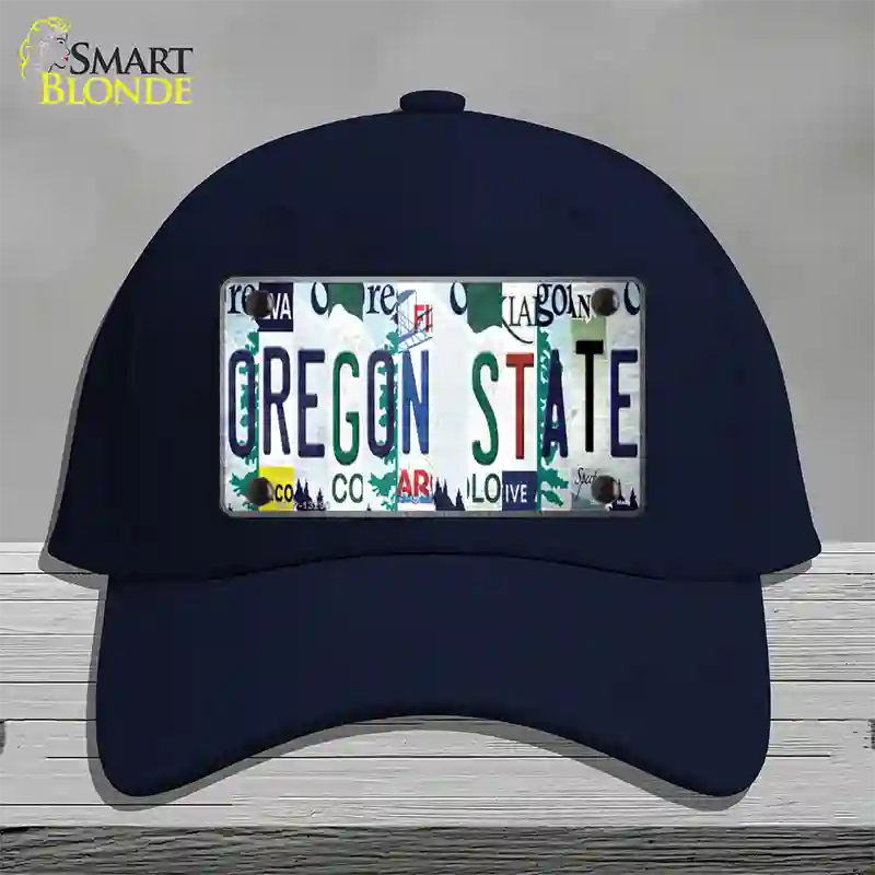 Oregon State Strip Art Novelty License Plate Hat Tag Cotton Navy
