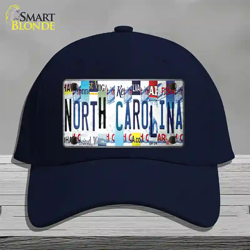 North Carolina Strip Art Novelty License Plate Hat Tag Cotton Navy