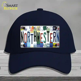 Northwestern Strip Art Novelty License Plate Hat Tag Cotton Navy