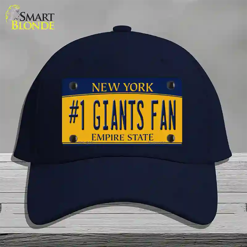 Number 1 Giants Fan New York Novelty License Plate Hat Tag Cotton Navy