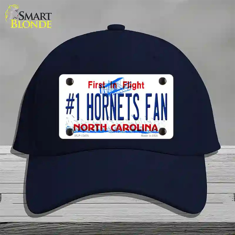 Number 1 Hornets Fan Novelty License Plate Hat Tag Cotton Navy