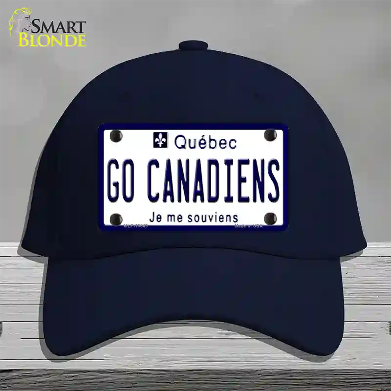 Go Canadiens Novelty License Plate Hat Tag Cotton / Navy