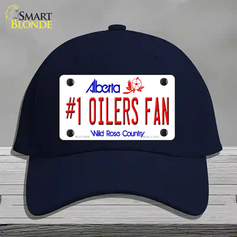 Number 1 Oilers Fan Novelty License Plate Hat Tag Cotton / Navy