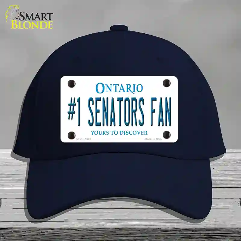 Number 1 Senators Fan Novelty License Plate Hat Tag Cotton Navy