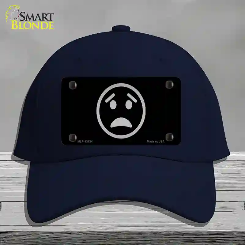 Worried Black Novelty License Plate Hat Tag Cotton Navy