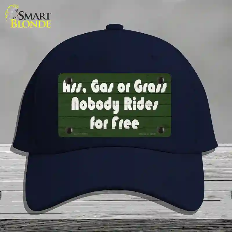 Ass Gas Or Grass Novelty License Plate Hat Tag Cotton Navy