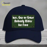 Ass Gas Or Grass Novelty License Plate Hat Tag Cotton Navy