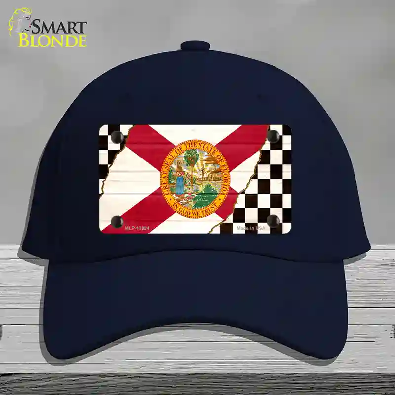 Florida Racing Flag Novelty License Plate Hat Tag Cotton Navy