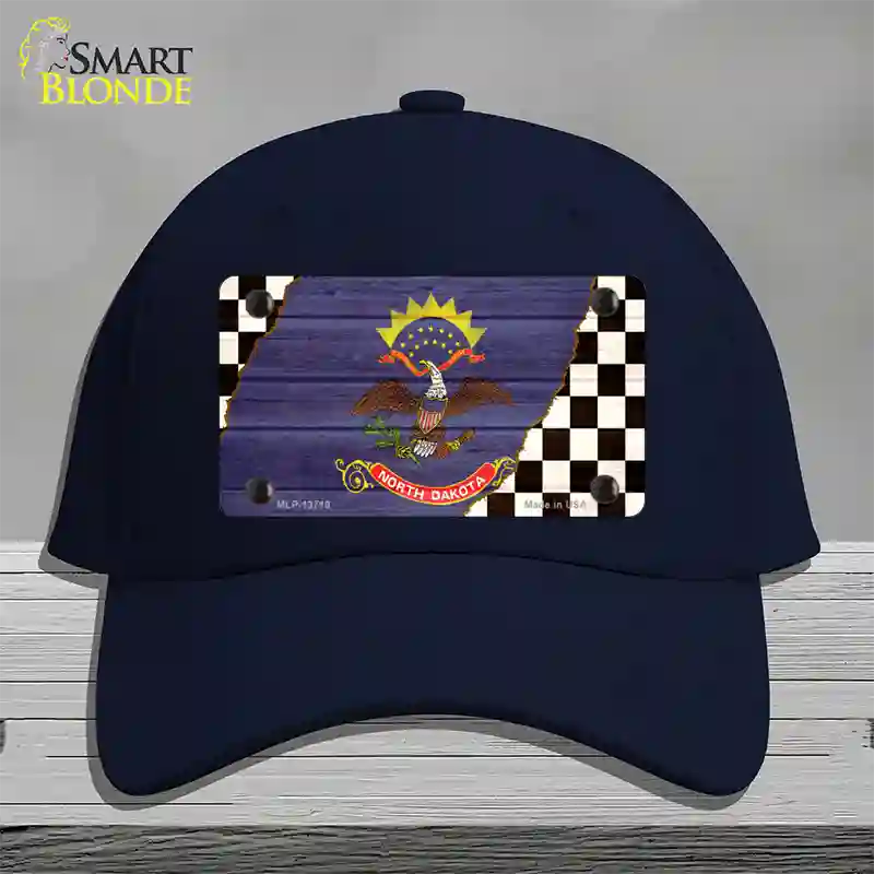 North Dakota Racing Flag Novelty License Plate Hat Tag Cotton Navy