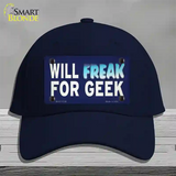 Will Freak For Geek Novelty License Plate Hat Tag Cotton Navy