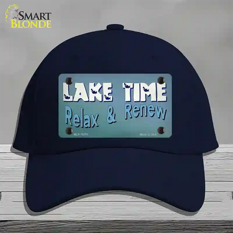 Lake Time Novelty License Plate Hat Tag Cotton Navy