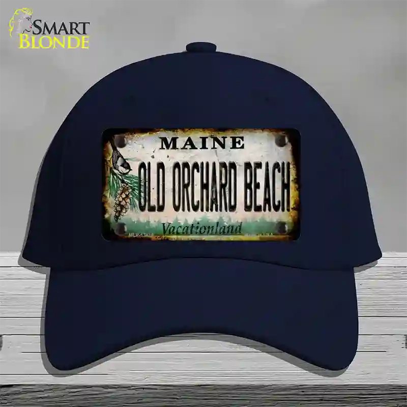 Old Orchard Beach Maine Rusty Novelty License Plate Hat Tag Cotton Navy