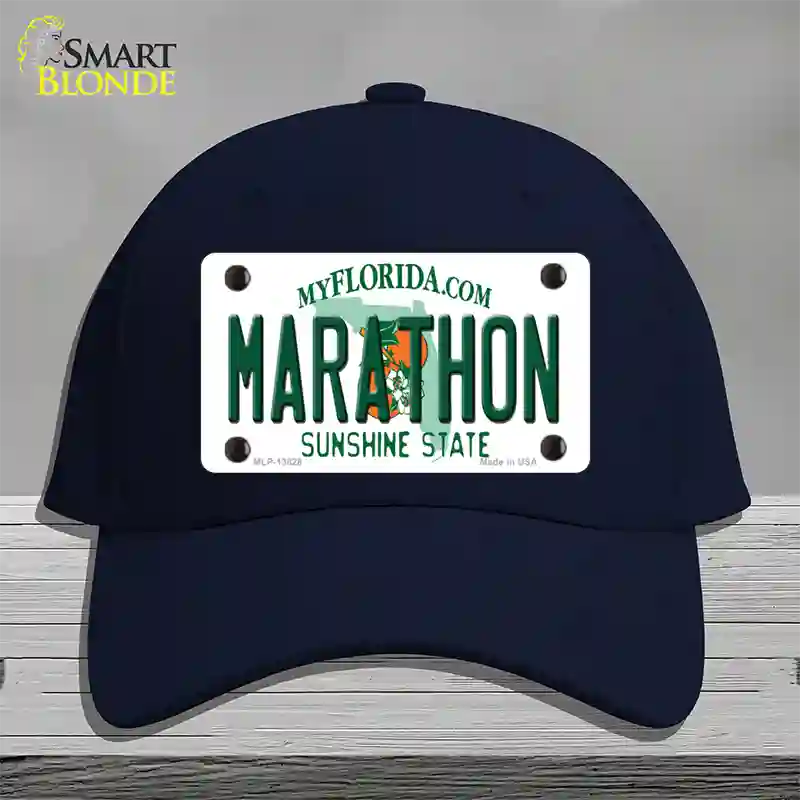 Marathon Florida Novelty License Plate Hat Tag Cotton Navy