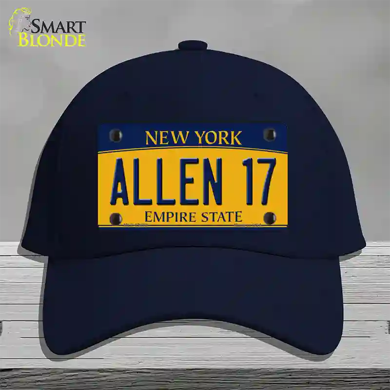 Allen 17 New York Novelty License Plate Hat Tag Cotton Navy