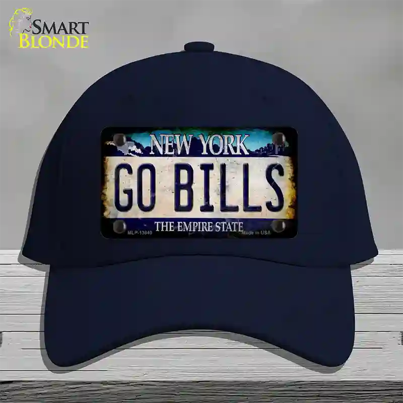 Go Bills New York Rusty Novelty License Plate Hat Tag Cotton Navy