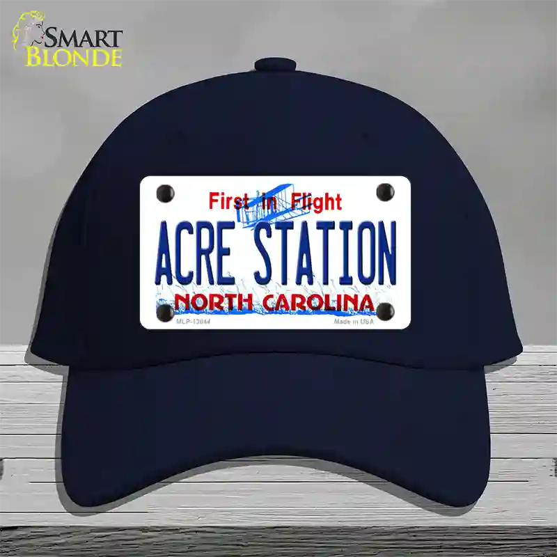 Acre Station North Carolina Novelty License Plate Hat Tag Cotton Navy