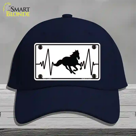 Horse Heart Beat Novelty License Plate Hat Tag Cotton / Navy