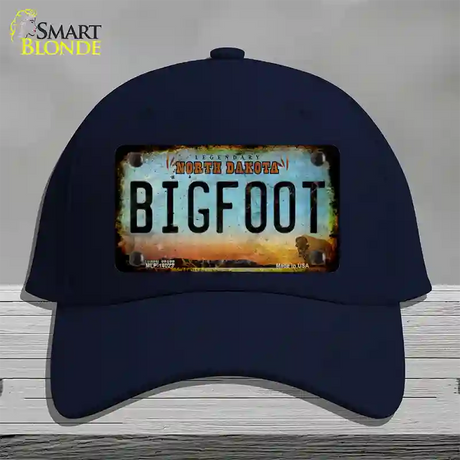 Bigfoot North Dakota Novelty License Plate Hat Tag Cotton / Navy