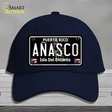 Anasco Puerto Rico Black Novelty License Plate Hat Cotton / Navy